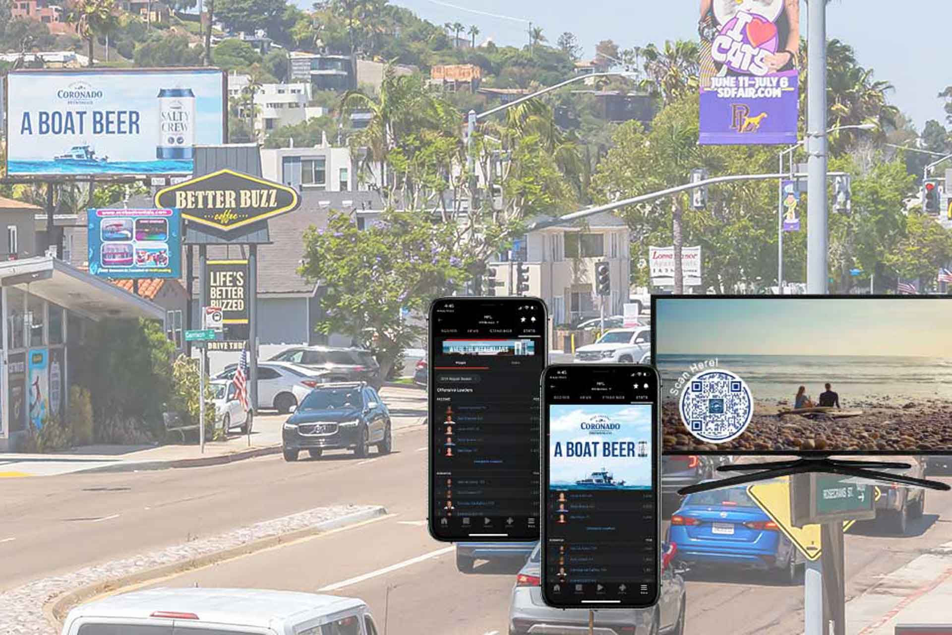 coronado brewing poster billboards in san diego out of home advertising OTT/CTV, and mobile