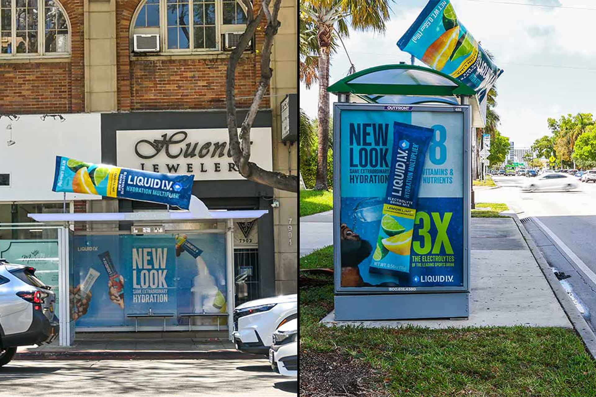 super bowl Liquid I.V. ad bus shelters in LA and Miami