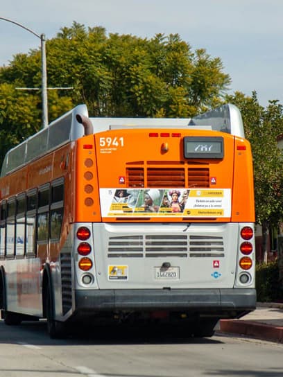 out of home advertising luckman bus tail advertising
