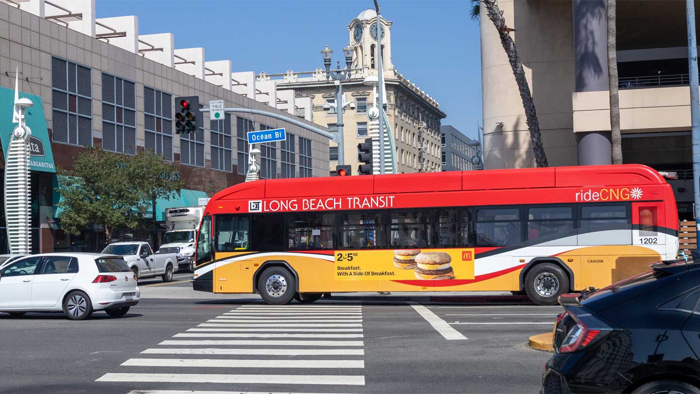 out of home bus advertising los angeles mcdonalds