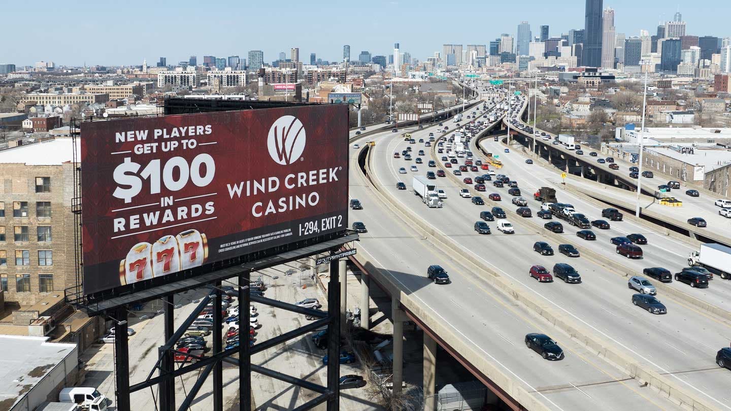 wind creek casino bulletin billboard in chicago out of home advertising