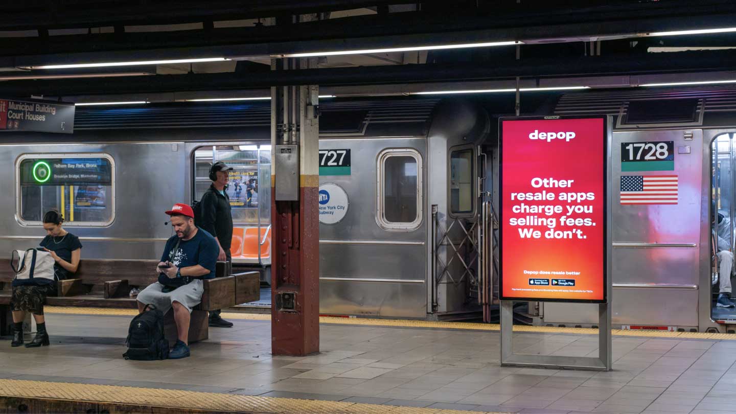 depop liveboard mta out of home advertising in new york city