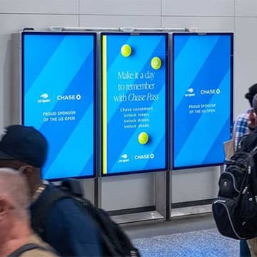 out of home digital transit advertising new york city us open chase