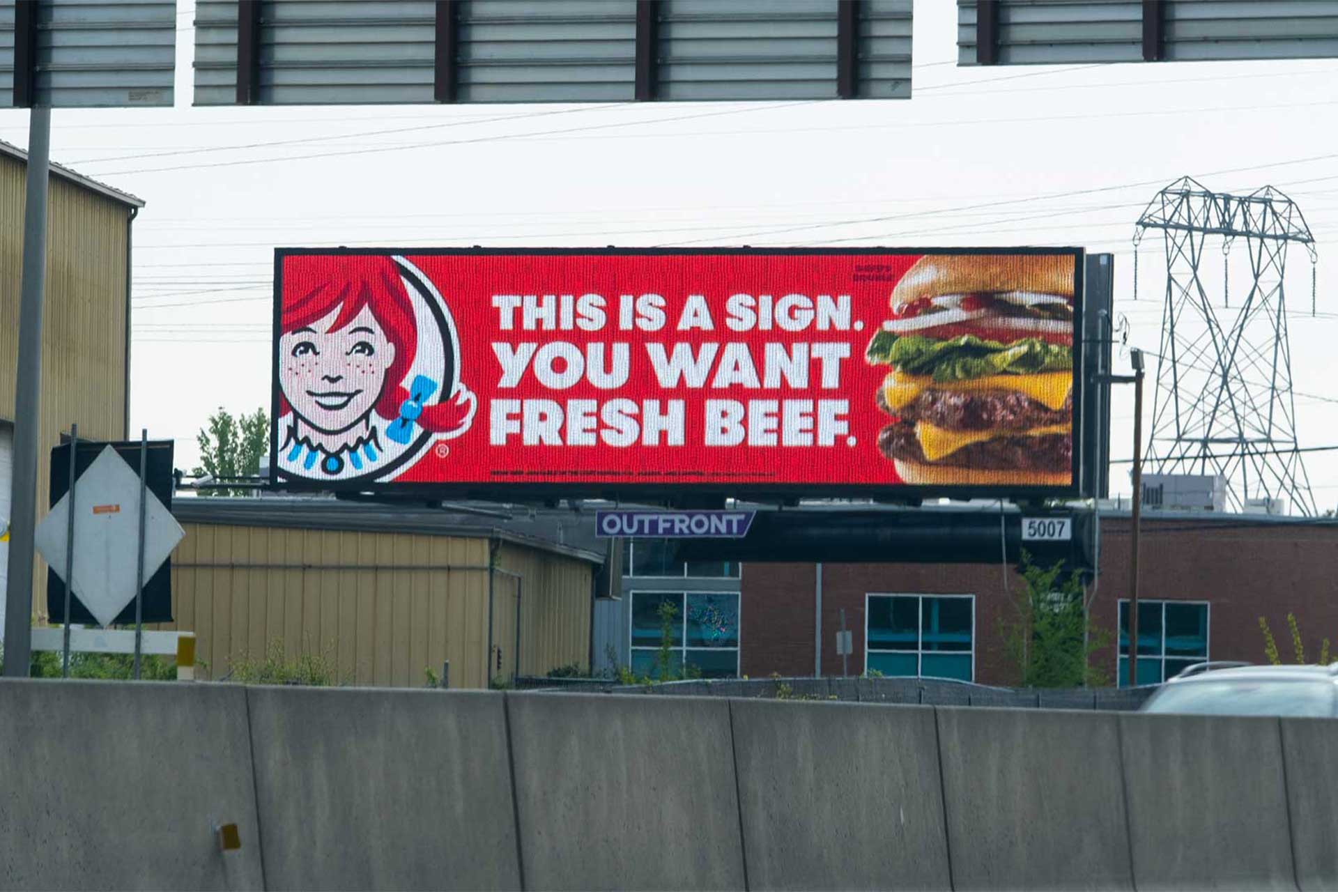 wendy's digital billboard in philadelphia out of home advertising